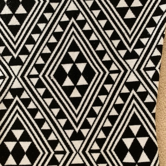 Black and White Sweater Dress Diamond Pattern - Picture 2 of 5
